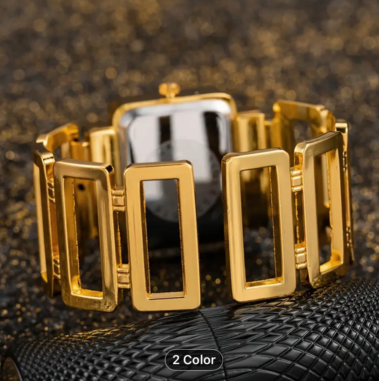 Women'S Rectangular Luxury Bracelet Watch Golden Fashion Trendy Quartz Watch