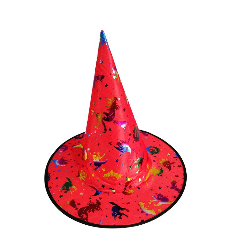 Halloween Bronzed Witch Hats Masquerade Dress Up Decoration