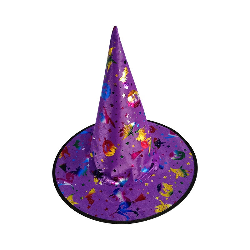 Halloween Bronzed Witch Hats Masquerade Dress Up Decoration