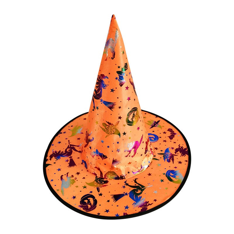 Halloween Bronzed Witch Hats Masquerade Dress Up Decoration
