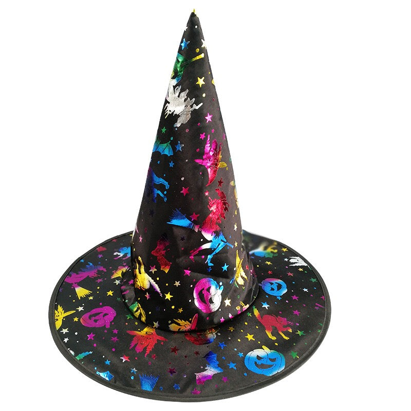 Halloween Bronzed Witch Hats Masquerade Dress Up Decoration